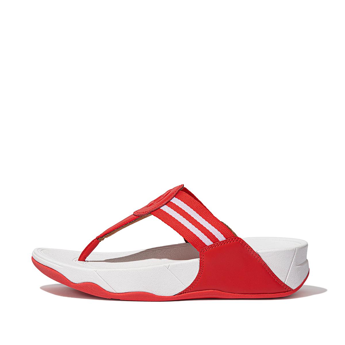 Fitflop Women's WALKSTAR Webbing Toe-Post Sandals - Red, OG5032718